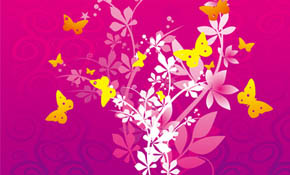 Flowers and butterflies